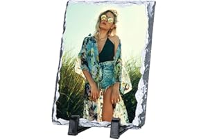 Cadre Photo Personnalisée Votre Photo Image Personnalisable en Pierre Personnalisé Plaque de Support Photo Cadre de Photo Transfert de Chaleur Ouvrage Décoration Exquis Cadeau Noël ou Anniversaire