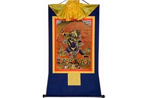 Gandhanra Thangka Tibetano - Vajrapani Thangka - Arazzo di Buddha a Stampa Dorata per Decorazione Zen, Meditazione, Rilassamento Spirituale e Pace