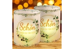 YSWOVUO 12 Windlicht Tischdeko Schön, DASS Wir Zusammen Feiern, Karneval Deko, Fasching Deko, Hochzeitsdeko Tisch, Geburtst, Grün