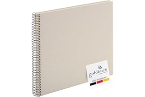 goldbuch Bella Vista 25323 Album Photo à Spirales 35 x 30 cm avec 40 Pages Blanches Album Photo en Lin pour Photos et Photos à Coller, Gris Sable