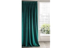Eurofirany RIA Tenda Oscurante, Tenda con Fettuccia Arricciatenda - 1 pz, Tenda Extra Lunga, Elegante, Tinta Unita, Soggiorno, Camera da Letto, Densità 290 g/m², 140x270 cm, Turchese Scuro