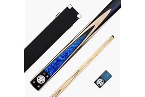 Jonny 8 Ball Marble 57 Inch 2 Piece Centre Joint Snooker and Pool Cue and Case Set with 9mm Tip, Black Hard Case and 2 x Chalks
