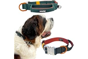 Nomadog Trailblazer Hundehalsband mit Griff für Große Hunde - Premium Aluminium Schnalle, Strapazierfähiges taktisches Halsband, Verstellbar, Gepolstert, Reflektierend (XL)