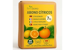 FERTIBONO Abono Citricos Premium para Limonero y Naranjos, (7KG), 20-5-11 con Hierro, Azufre, Magnesio y Manganeso - Evita Amarillo en Hojas, Fortalece Raíces y Mejora Frutos