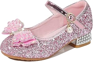 YOSICIL Mädchen Prinzessin Schuhe Kinder ELSA Sandalen Glitzer Schuhe Hoher Absatz Partei Glitzer Kristall Heels für Kinder ​​Karneval Verkleidung Party Aufführung Fasching Tanzball