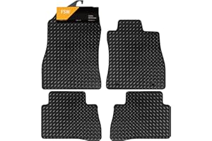 FSW - Tailored Mats - Fits Nissan Juke 2010-2019 - HEAVY DUTY 3mm Rubber Matting - Anti Slip Mat - Waterproof, Non Slip Car Floor Mat, Fitted with Clips & Anti Slip Backing - 4 Rubber Floor Mat Set