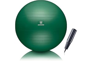 BODYMATE Anti-burst Exercise Ball - Includes Ebook and air pump - Gym-quality Swiss ball for fitness, pregnancy & birth and sizes