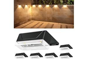 ELLASAY Aplique Solar Pared Exterior: 8 Modos de Iluminación Con RGB Solar Powered Lámparas - Impermeable IP65 - Luces Decoración de Jardín Patio Porche Valla Terraza 6 Piezas