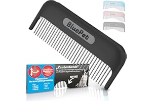 BluePet Peigne Magique Pour Chien & Chat à Poil Long, Peigne de Toilettage, Élimine les Nœuds, Brosse Anti Nœud et Démêlage, Étrille Efficace y Doux Avec les Dents Rotatives, Déméleur Chiens (Noir)