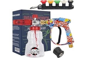 BEAR FORCE Pistolet pulvérisateur M22 ID14MM et connecteur rapide 6,35 mm - Lance à mousse neige pour nettoyeur haute pression Karcher K1-K7