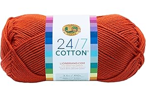 Lion Brand Yarn Company algodón de Lana, 100% algodón, Color Naranja