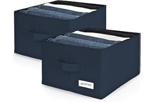 4CONVY Organizer pantaloni armadio ultra resistente – [2024 MATERIALE AGGIORNATO] 2 organizer rinforzati e rigidi con ampi scomparti – organizer cassetti per jeans maglioni – organizzatore