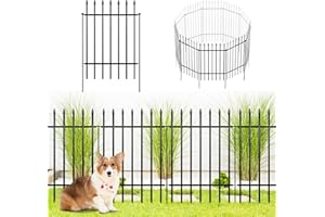 ARIFARO Decorative Metal Garden Fence 81cm high x 61cm Wide 5 Pack, Animal Barrier for Dog Pet,Border Garden Fencing for Outdoor Patio Lawn Yard Flower Bed