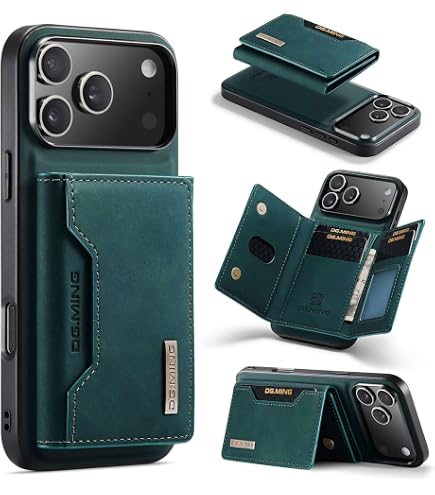 TORU CX Slim IPhone 14 Pro Hülle – Wallet Mit Verstecktem Kartenfach, Spiegel & Handschlaufe | Stoßfest, Grün