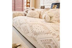 WEYOND Sofa Cover for Dogs Washable, Soft Plush Couch Cover for Loveseat & 2/3 Cushion Sofa, Pet-Friendly Couch Covers for Sofa, Non-Slip Sofa Slipcover (90 x 160 cm, Beige)
