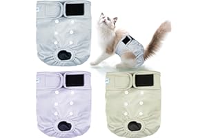 Paw Legend Katzenwindeln für weibliche Katzen, waschbar, wiederverwendbar, Kätzchen-Windeln für Katzen, Inkontinenz, Haustierwindeln (3 Stück, XS)
