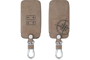 kwmobile Etui na kluczyki samochodowe kompatybilne z Renault Smartkey z 4 przyciskami (tylko Keyless Go) - etui ochronne ze sztucznej skóry, brązowe
