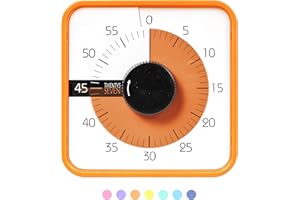 TWENTY5 SEVEN Minutnik, 60 minut, 19 cm, wizualny, do klasy, dla nauczyciela, do biura, na spotkanie, mechaniczny, dla dzieci, na egzamin, magnetyczny, pomarańczowy (T001)