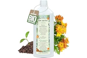 Natursache EM-aktiv Lösung | Effektive Mikroorganismen für Garten, Tierhaltung, Haushalt & Umwelt | Bodenaktivator, Geruchsentferner, Wasseraufbereiter (1 Liter, 1)