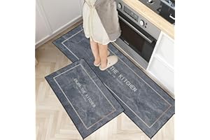 7VSTOHS Set di Tappetini da Cucina Antiscivolo in 2 Pezzi, Tappetini e Tappeti Moderni Lavabili per Corridoio, Sala da Pranzo e Ingresso, 40x60cm + 40x120cm