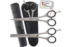 DREI SCHWERTER - Rostfreie professionelle Haarschere und Effilierschere im SET NEU mit Kamm