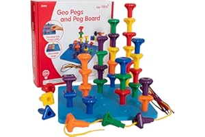 edx education 75112 Childrens Giant Geo Pegs and Board Set