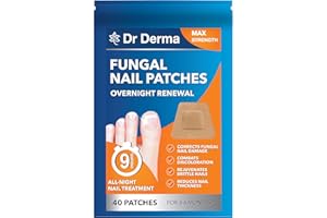 LOCK N STOCK Dr Derma Fungal Nail Treatment | Toe Nail Fungal Treatment | Fungal Nail Treatment For Toenails Extra Strong Patches | 9 Hour Overnight Renewal Extra Strength Fungal Nail Patches (40 Patches)