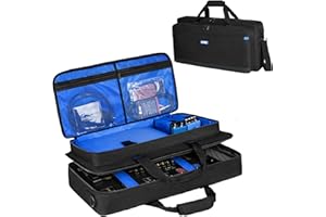 LEFOR·Z Carrying Bag Compatible with Boss ME-90/GT-1000/GX-100/ME-80 Guitar Multi Effects Pedal,Guitar Pedal Board Case with Multiple Pockets for Guitar Cable & Accessories(23.6 x 3.5 x 11.4 in) Bag Only