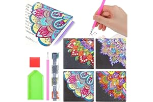 HLTBWHHOME DIY Diamond Painting Lesezeichen, 4 Stück 5D Diamant Painting Bookmark, Diamantmalerei Lesezeichen Personalisiert Kinder Mädchen, Dreieck Mandala Handwerk Buch Eckenschutz Geschenke