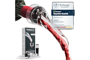 Dekantierausgießer mit Belüfter & Vakuum-Weinpumpe - Tropffreier Wein Dekanter Flaschenausgießer, glasweise Belüftung | Rotwein Dekantierer Decanter Flaschen Ausgießer Weinbelüfter Aufsatz