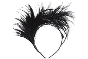 Coucoland Feather Fascinator 1920s Fascinator Gatsby Feather Headband Bridal Headpiece 1920s Flapper Accessories Derby Headpiece for Cocktail