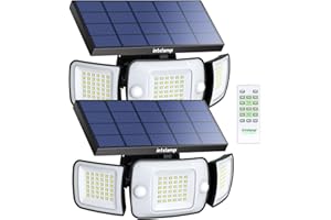 INTELAMP Solarlampen für Außen mit Bewegungsmelder, 6000 mAh 1200LM Solarleuchten für Außen mit Fernbedienung,270°Beleuchtung 4 Modi Solar Aussen Wandleuchte