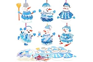 MONCAP 12 Stück Schneemann Weihnachten DIY Poke Art Spielzeug DIY Weihnachtsspielzeug Poke Art Kreative Handwerk für Kinder Weihnachten - für Kinder sensorisches Spielzeug Kunst Geschenke