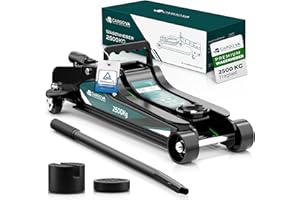 ‎CARGO VA INTELLIGENT VEHICLE ACCESSORIES Wagenheber hydraulisch 2,5T – TÜV – 85-380mm Hub – flach für tiefergelegte Autos – Rangierwagenheber inkl. Gummiauflagen [Karton]