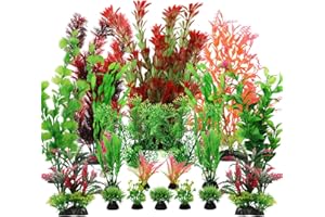QUOZUO 20 Pièces Plante Artificielle Aquarium Deco, Colorées Aquarium Decoration Plantes, Terrarium Plante pour Aquarium