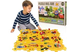 ZBATHTOY Toys Car for 3 Year Old Boys Gifts,25 PCS Puzzle Racer Board Game for Kids Age 3 4 5 Race Toy Cars Track Set Car Toys Gifts for Boys 3-6 Year Old Boys Christmas Birthday Present Gifts Age 3+