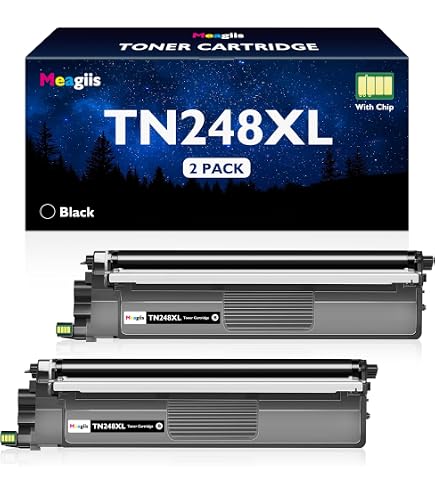 Toner TN248XL Compatibili Per Brother – 2 Cartucce Nere, 3000 Pagine, Alta Resa Per Stampanti MFC E DCP, Chip Avanzato
