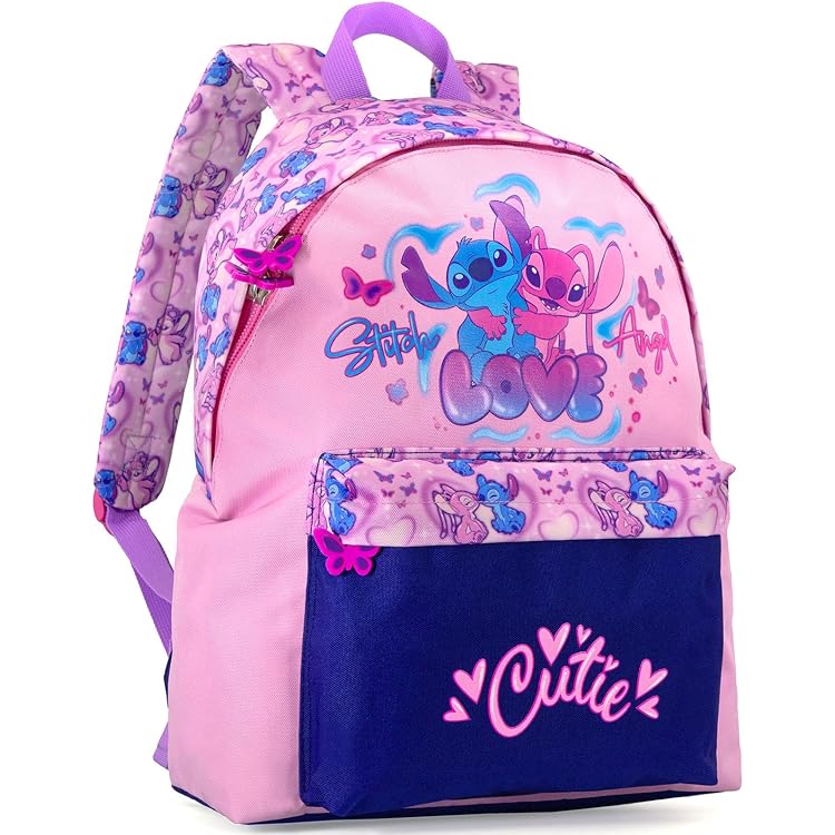 Trousse Scolaire Stitch Mybagstory - Violette Pour Fille - 21 Cm - École Maternelle Primaire