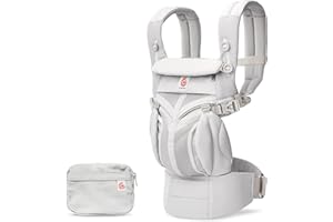 Ergobaby Porte-bébé Omni 360 Cool Air Mesh 4 positions pour nouveau-né à tout-petit (0-3 ans), porte-bébé ergonomique et sac à dos, gris perle