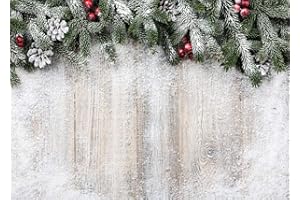 AIIKES 7x5FT Madera Tablero Nieve Fondo Invierno Navidad Fotografía Telones de Fondo Recién Nacido Bebé Ducha Fondo Familia Navidad Partido Decoración Antecedentes Foto Booth Estudio Props 11-703