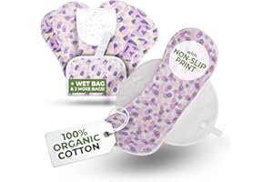 NATISSY Protèges Slip Lavables Réutilisables en Coton Bio avec Imprimé Antidérapant pour Pertes Blanches (M, x7); Lavables à Haute T°, 100% Respirants, Hygiène Féminine pour Usage Quotidien (Sans PUL)