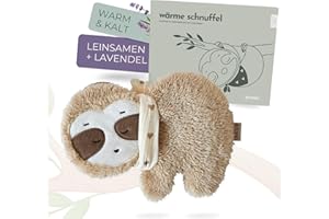 BJORKI Cojín térmico para bebés y niños, peluche con relleno de semillas de lino para el microondas, perfecto como peluche y cojín calmante para calidez y bienestar