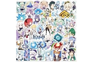 SANMATIC Lot de 100 autocollants Genshin Impact anime pour ordinateur portable, pare-chocs, planche à roulettes, bouteilles d'eau, ordinateur, téléphone, pack d'autocollants anime pour enfants/adolescents.