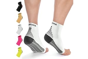 RYMORA Plantar Fasciitis Socks Foot Compression Sock Sleeves for Men and Women (One Pair) (White) [M] (Medium: 21-25cm Arch Circumference) - Relieves Pain - Supports Heel, Arch & Ankle