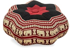 ‎LIVASIA Livasia Meditationskissen Stern, Yogakissen mit Kapok, Pouf, Bodenkissen sternförmig Yoga Zen Meditation, Zafukissen für Garten und Balkon, Sitzkissen handgefertigt Ø 30x15cm
