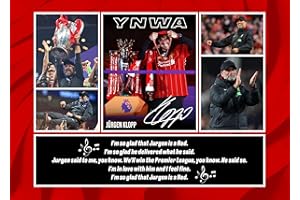 RJR PRINTS Jurgen Klopp - Liverpool I'm So Glad Jurgen Is A Red Song Lyrics Signed A4 Montage Photo Print Pre Printed Signature Autograph Football Gift