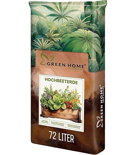 Green Home Universalerde 72L - fr Zimmerpflanzen, Balkon und Garten.  Strukturstabil mit Perlite und Kokosfaser. Ist als Blumenerde, Tomatenerde,  Krutererde und Erde Gemsepflanzen geeignet : Amazon.de: Garten