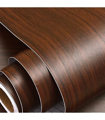FEILAYS Wood Grain Peel & Stick Wallpaper - Waterproof PVC Border Sticker For DIY Home Decor