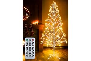 Joomer Guirlande Lumineuse Exterieure Noel 292 Led,Décoration de Noël Blanc Chaud Et Coloré,Guirlande Lumineuse Pour Sapin de Noël Avec Minuterie Et Télécommande,Sapin Bouleau Artificiel 2,3 M