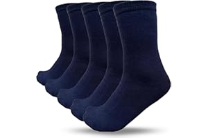 bisoo SET de 5 Pares de Calcetines Escolares de Algodon con Certificado Oeko-Tex para Uniforme Colegio - Elige tu Talla y Color